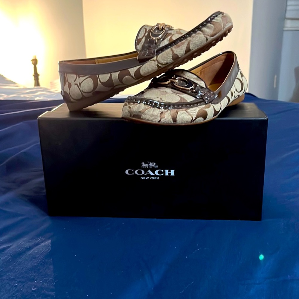 Coach loafers, brown , size 9